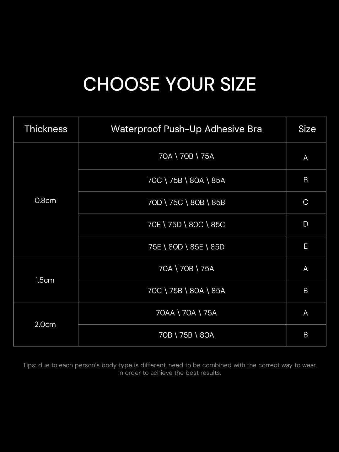 Waterproof Push-Up Adhesive Bra